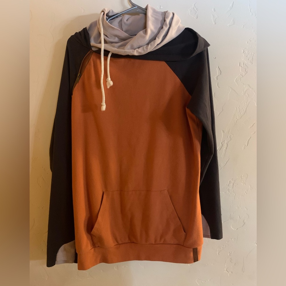 Orange double hoodie